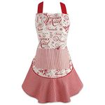 DII Women's Christmas Kitchen Apron Adjustable Adult Size for Cooking, Baking, Crafting & Entertaining, One Size, Joyeux Noel