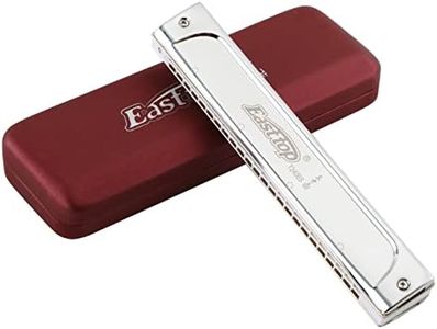 East top Tremolo Harmonica Key of C, 24 Holes Professional Tremolo Mouth Organ T2406S Harmonica For Adults, Professionals and Students