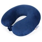 SAIREIDER Travel Pillow 100% Memory Foam Airplanes Neck Pillows -Prevent The Heads from Falling Forward Travel Neck Pillows (Navy Blue)