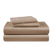 100% Egyptian Cotton Bed Sheets - 1000 Thread Count 4-Piece Taupe Queen Sheets Set, Long Staple Cotton Bedding Sheets, Sateen Weave, Luxury Hotel Sheets, 16" Deep Pocket (Fits Upto 17" Mattress)