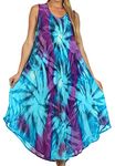 Sakkas 00831 Starlight Caftan Tank Dress/Cover Up - Turquoise/Purple - One Size