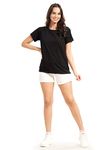 WEET Regular T-Shirt for Women (Small, Black)