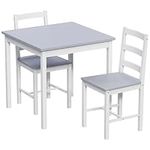 Vida Designs Yorkshire Dining Table and Chairs Set Kitchen Home Furniture (White & Grey, 2 Seater)