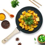 SOLARA Belmont Ceramic Frying Pan 24cm, OmlettePan, Induction & Gas Fry Pan, Fish-Pan, Fryingpan Non Stick, PFOA Free, Dishwasher Safe, Carbon
