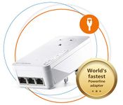 devolo Magic 2-2400 LAN Triple: Add-on Powerline Adapter (Up to 2400 Mbps for Your Powerline Home Network, 3x Gb LAN Ports, Ideal for Online Gaming, 4k/8k UHD Streaming, Stable Home Working)