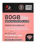 Three 80GB Data SIM - 5G Business-Grade Data Renewed Monthly until 8th July 2025 - Perfect for Wifi Routers, Tablets & Phones (80GB Until 8th July 2025)