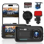 2.5K Dash Cam Front and Rear with WiFi 3" Screen Dashcam for Car, Dual Car Camera with 64GB Memory Card with WDR Night Version, Car Dashboard Camera with Parking Mode Monitor, 170° Wide Angle