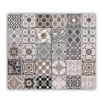 Tulup Glass Chopping Board Tempered Glass 2x11.8x20.5 inches 2x30x52 cm Protection Splashback Kitchen Cutting Board - Ceramic Tiles