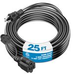 Black Outdoor Extension Cord