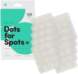 Dots for Spots Acne Patches - Pack of 120 Translucent Hydrocolloid Pimple Patch Spot Treatment Stickers for Face and Body - Fast-Acting, Vegan & Cruelty Free Skin Care