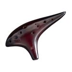 “Ocean Notes” 12 Hole Sweet Potato Ocarina Graceful Shape Pottery Ocarina in Alto C (Smoked Coffee)