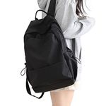 School Backpack for Women Men College High School Bag for Boys Girls Casual Daypack Laptop Backpack Waterproof Black Bookbag