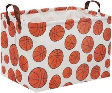 HIYAGON Rectangular Basketball Basket Kids Gift Basket Baby Boy Basket Kids Toy Storage Bin Basket Organizer Box Basketball Room Decor(Basketball)