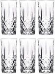 RCR Crystal Orchestra Cut Glass Highball Cocktail Glasses Tumblers Set - 396ml - Pack of 6