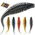 Bombrooster Soft Plastic Worms Swimbait Bass Fishing Lures 4.75” 20pcs