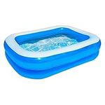 Zimpli Kids Large Family Inflatable Blue Paddling Pool, 2M x 1.5M, 496L, Easy to Use Outdoor Garden Swimming Pool, Swim & Splash Summer Water Fun for All