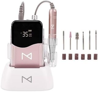 M Mase Nail Drill Professional - 2-in-1 Cordless Electric Nail Drill Machine - Portable, Rechargeable, 35000 RPM, HD Display, Acrylic Drill for Nails - Perfect for Salon & Home Use (Rose Gold)