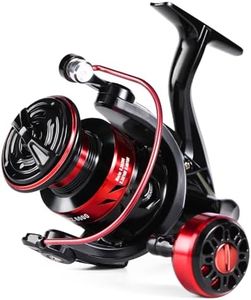 Sougayilang Fishing Spinning Reels, Light Weight and Ultra Smooth Powerful Spinning Reels for Saltwater and Freshwater Fishing-Red-3000