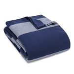 Eddie Bauer - Queen Blanket, Lightweight Cotton Bedding, Home Decor for All Seasons (Boylston Navy Stripe, Queen)