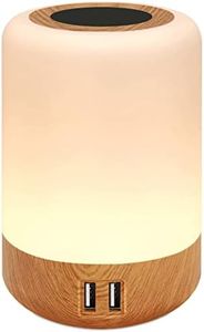 salipt LED Bedside Lamp, with 4 USB Charging Port, Smart Night Light, Touch Control Dimmable Table Lamps, RGB Colour Changing Lights for Bedroom, Living Room, Office, Men, Women (UK Plug)