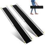 LIEKUMM 2 PCS Telescopic Wheelchair Ramps 6 FT, 300 kg Loading Capacity Portable Extendable Ramps for Mobility Scooters, Aluminum Ramps for Wheelchairs, Door, Stair, Steps with Carrying Bag