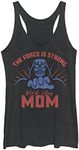 STAR WARS Force Strong Mom Women's Racerback Tank Top, Black Heather, Large