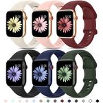 Higgs 6 Pack Sport Straps Compatible with Apple Watch Straps 10 42mm 38mm 40mm 41mm Women Men, Soft Silicone Strap Replacement Watchbands for iWatch Ultra Series 9 8 7 6 5 4 3 2 1 SE