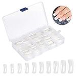 Naler 500pcs Acrylic Nail Kit, Assorted Size Nail Tips Clear Fake Nail Tips with Box for Women Ladies Girls Nail Art