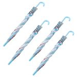 Kuber Industries Disney Frozen Print Umbrella For Kids|Automatic Umbrella For Rain-Pack of 4 (Sky Blue)