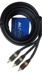 fdealz Auvio Original Composite Audio Video Cable 3 RCA Male to 3 RCA Male, Metal Connectors, Gold Plated AV Cable