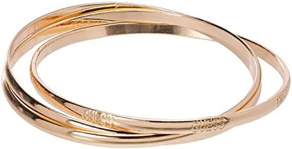 GUESS Basic Gold 3 Piece Interlocking Bangle Bracelet, One Size, Metal, no Gemstone