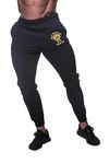 Muscle Gym Men's Joggers Sweatpants UK XXX Large, Tech Fleece Cotton Jogging Sports Trousers, Tracksuit Bottoms, Baggy Sweat Pants with Zip Pockets (Black-3XL)