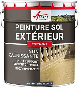 Peinture pour sol extérieur et intérieur, pour béton, haute résistance, non jaunissante : Solthane - 5 kg Gris Basalte - RAL 7012 - ARCANE INDUSTRIES
