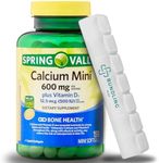 Bundling Bliss Spring Valley Calcium with Vitamin D3, Mini Calcium Pills, Dietary Supplement, 150 Mini Softgels 7 Day Pill Organizer Included - 1 pack