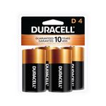 Duracell - CopperTop D Alkaline Batteries with recloseable package - long lasting, all-purpose D battery for household and business - 4 count