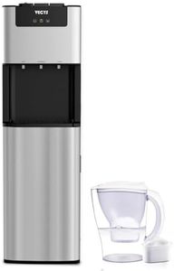 VECYS Self-Cleaning Bottom Loading Water Dispenser with Pitcher, 3-5 Gallon Water Cooler, 304 Stainless Steel Reservoirs & Intake Tube, Hot Cold Room Temperature, Child Safety Lock, UL/ETL Certified