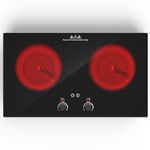 VBGK Electric Cooktop,2400W Electric Burner,Countertop and Built-in Electric Stove with with Child Safety Lock, Timer, LED touch Knob Control,Overheat Protection,110V 2 Burner Electric Cooktop