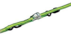 PROGRIP 412080 Medium Duty Cargo Tie Down Strap with Green Webbing and S-Hook: ME Series Cambuckle, 6' x 1" (Pack of 2)