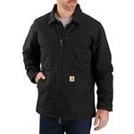 Carhartt mens Loose Fit Washed Duck Sherpa-lined Coat, Black, Large US