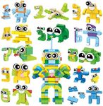 LINAYE 12 Pack Building Blocks Set - Number Learning Toys 355 PCS 12 in 1 Number Robots STEM Toys for Kids, Easter Stuffers Fillers Christmas Birthday Valentines Day Gifts Classroom Prizes