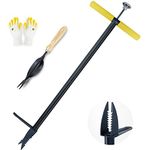 Colwelt Garden Weed Puller and Root Removal Tool, Stand Up Weeder with Foot Pedal, Step and Twist Manual Weeder 102cm(Combo Pack - Stand Up Weeder & Hand Weeder& Garden Gloves)