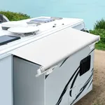 Kohree RV Slide Topper Awning, Slide Out Awning Kit Cover Assembly, Modular Camper Slideout Protection for RVs, 5th Wheels,Travel Trailers and Motorhomes, White, 13'9" (13'1" Fabric)