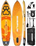 Bigfly 11'6"x35"x6" Inflatable Non-Slip Stand Up Paddle Boards with Accessories, Anti-Slip Scratch Resistant Widened SUP Board for Pet Dog Family Board Travel Leisure