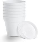 FHWTY 6 Pack Plastic Plant Pots wit