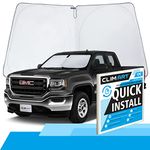 CLIM ART Windshield Sun Shade for GMC Sierra 2014-2018 - Custom-Fit Foldable Car Sun Shade - Car Sunshade - Vehicle Sun Protector - Front Auto Windshield Cover, Car Windshield - WS3009