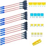 Shyosis 16 Pack 4 Types Car Add-a-Circuit Fuse Tap, Standard Mini Micro 2 and Low Profile 12V Fuse Taps Kit & Holder, Car Fuses Adapters for Cars Trucks Boats - Mini Fuse Kit