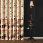 Story@Home Whiteout Digital Print Curtains for Long Door 9 Feet 1 Piece, Thermal Insulated, Room Brightening Long Door Curtains | Elegant Curtains for Living Room, Bedroom, (118 x 275 cm, Beige)