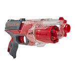 Nerf Elite Disrupter Blaster - 6-Dart Rotating Drum, 6 Official Nerf Elite Darts, Slam Fire, Translucent Red, Amazon Exclusive