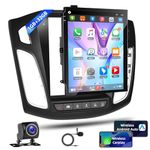 Podofo 9.7 Inch Apple Carplay Screen for Ford Focus 2012-2018,1+32G Android 13 Car Radio Touchscreen Support Android Auto,Mirror Link,Bluetooth,GPS,WiFi,SWC,FM&RDS Radio + AHD Backup Camera + MIC