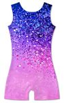 ACOCOPY Gymnastics Leotards for Girls Sparkly Bling Stretchy Purple Sequins Dance Outfit Quick Dry Biketard Unitard Size 6-7